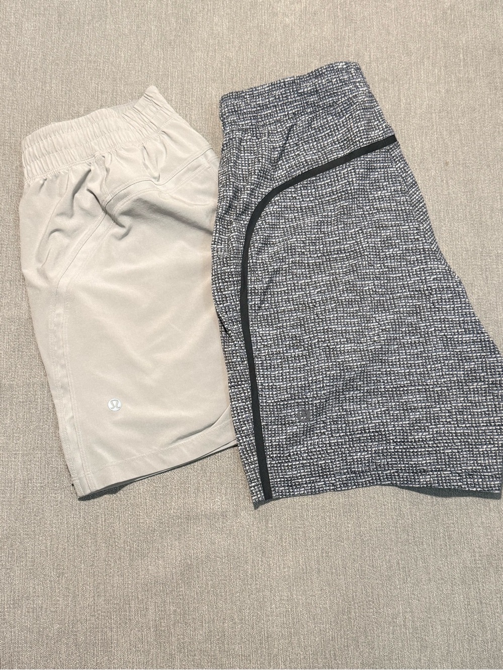 2 lululemon athletica Men's Light Gray and Heathered Black Athletic Shorts
